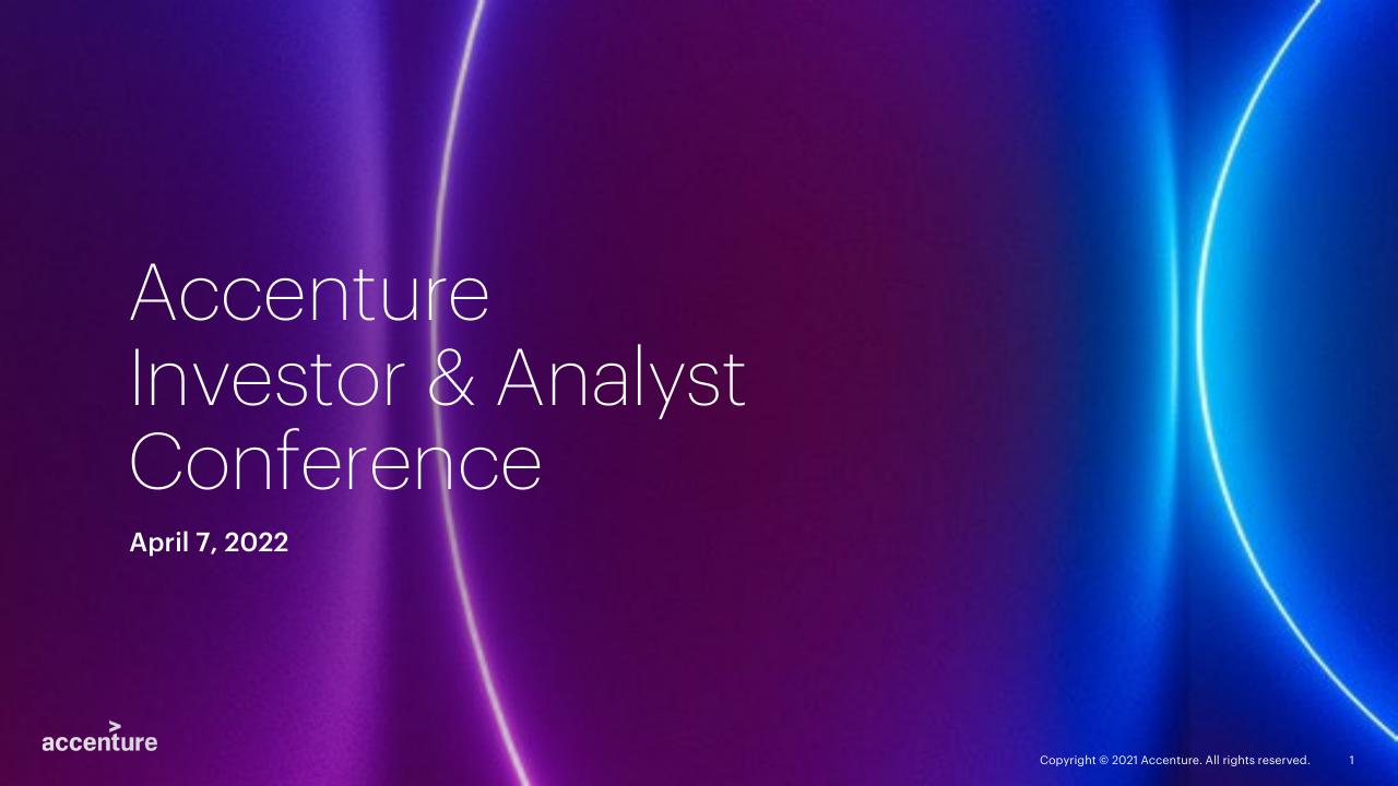 Accenture Investor Analyst Conference Accenture consulting deck cover