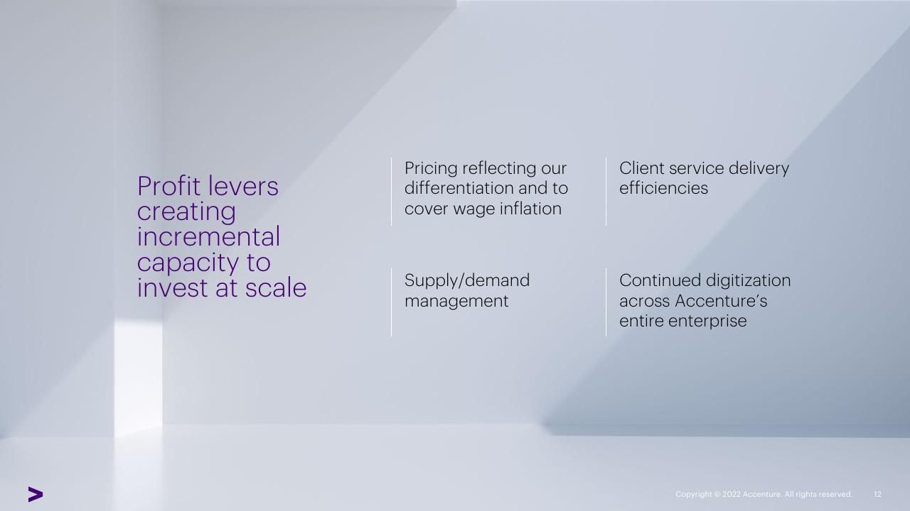 Text slide 12 from Accenture Investor Analyst Conference Accenture