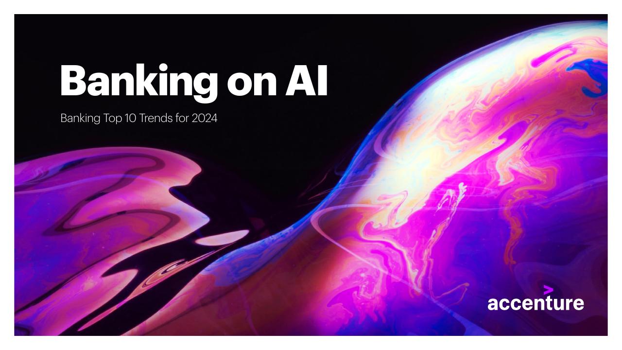 Banking On AI Banking Top 10 Trends For 2024 Accenture consulting deck cover