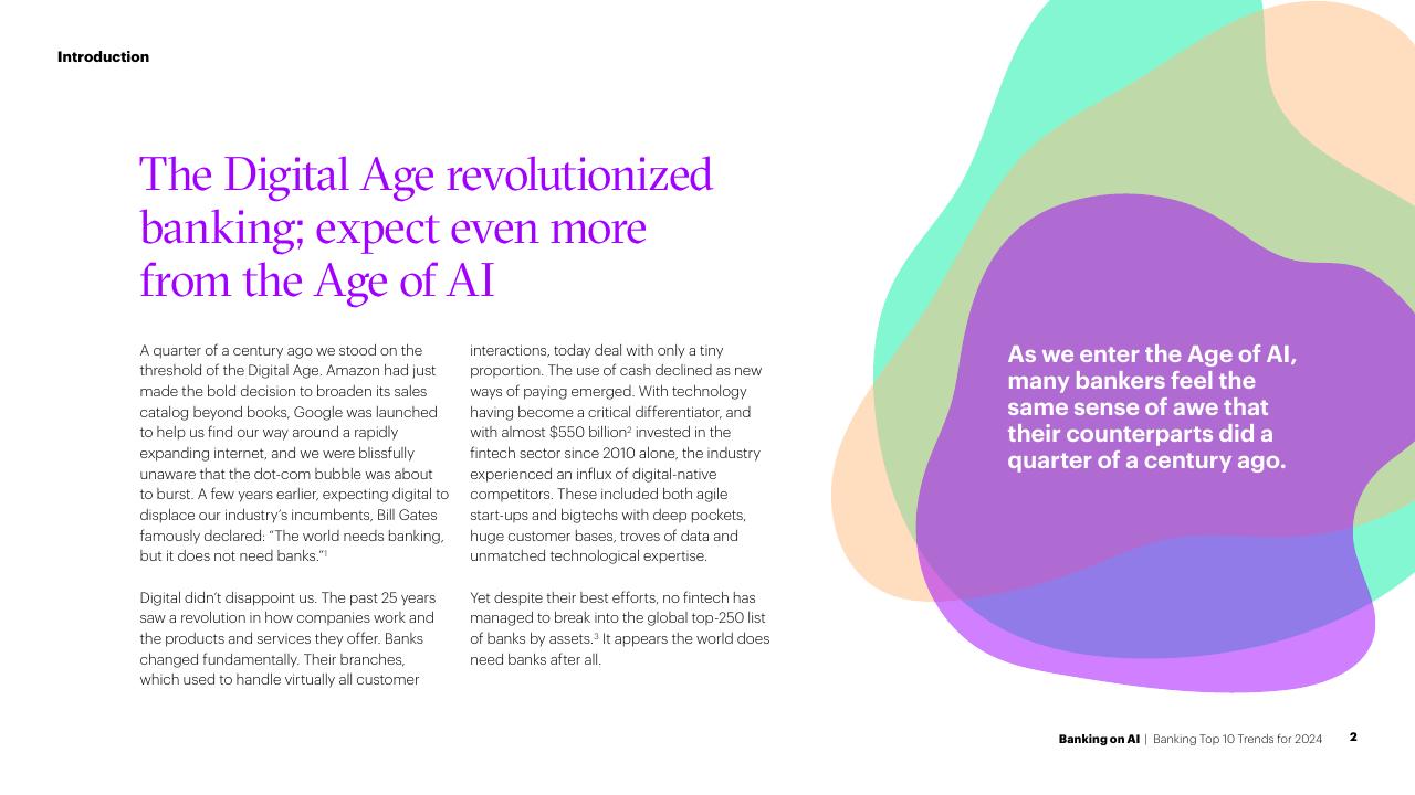 Text slide 2 from Banking On AI Banking Top 10 Trends For 2024 Accenture