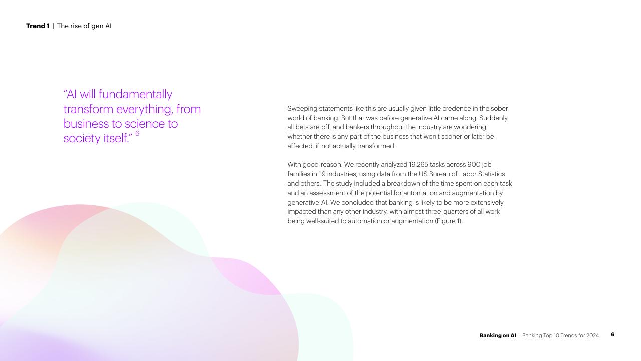 Quote slide 6 from Banking On AI Banking Top 10 Trends For 2024 Accenture