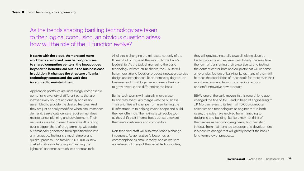 Text slide 36 from Banking On AI Banking Top 10 Trends For 2024 Accenture