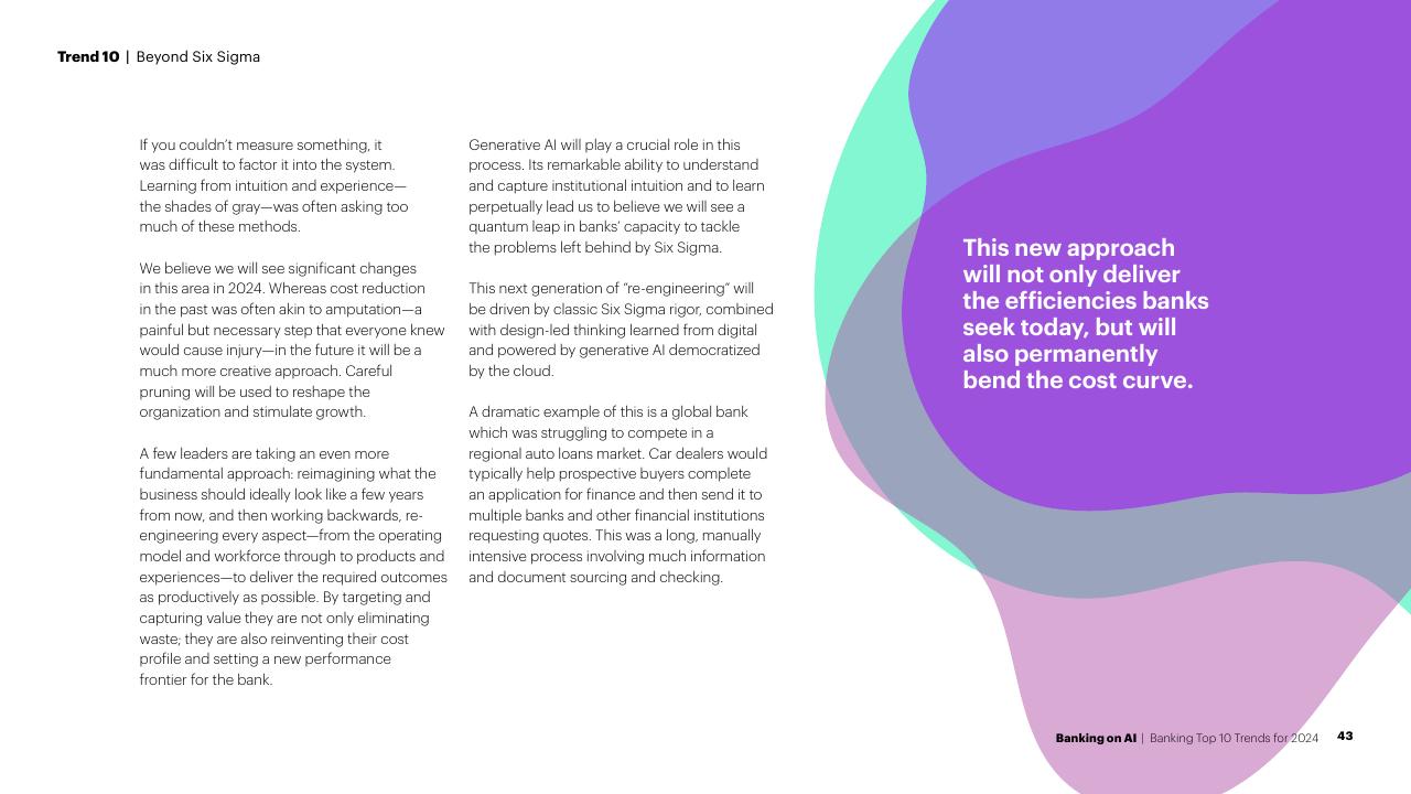Text slide 43 from Banking On AI Banking Top 10 Trends For 2024 Accenture