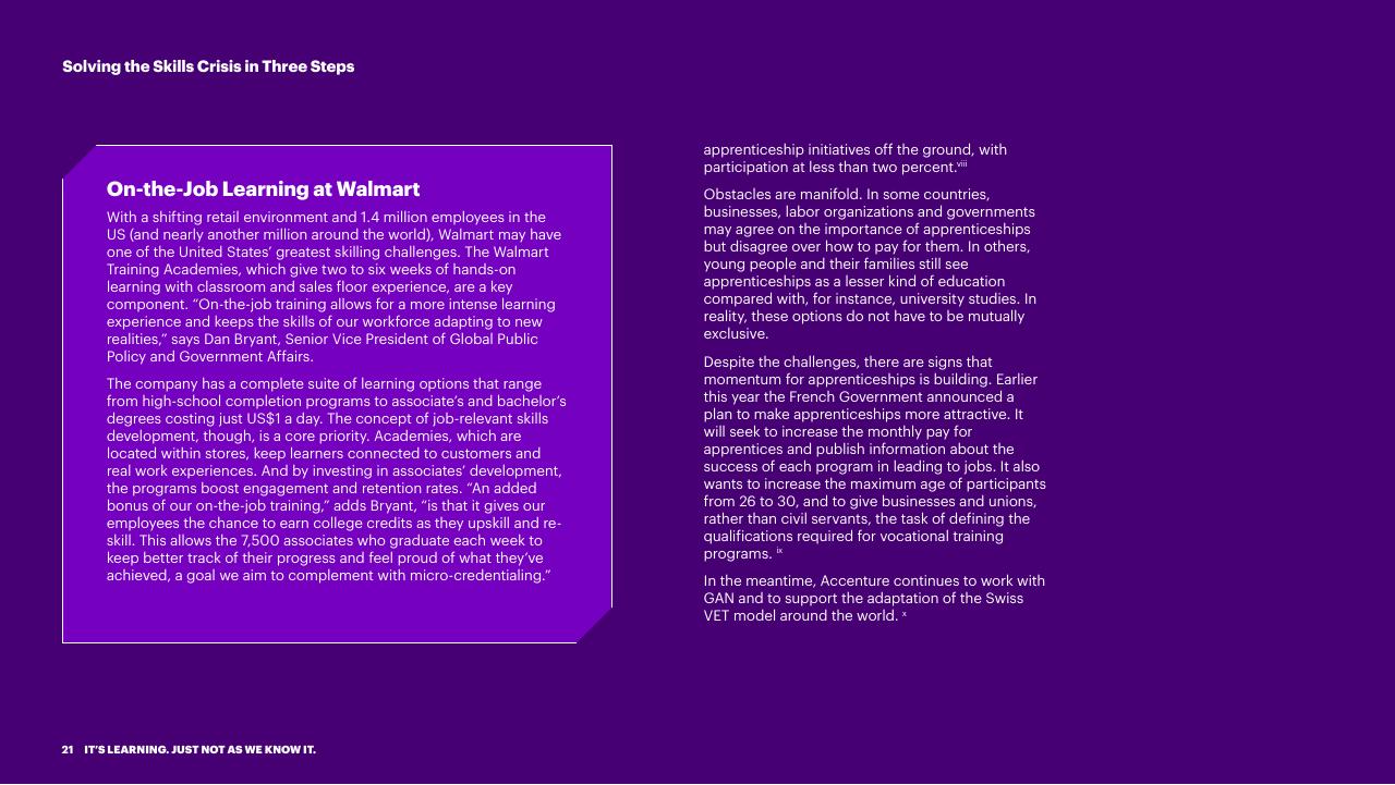 Text slide 21 from Bridging The Skills Gap In The Future Workforce Accenture