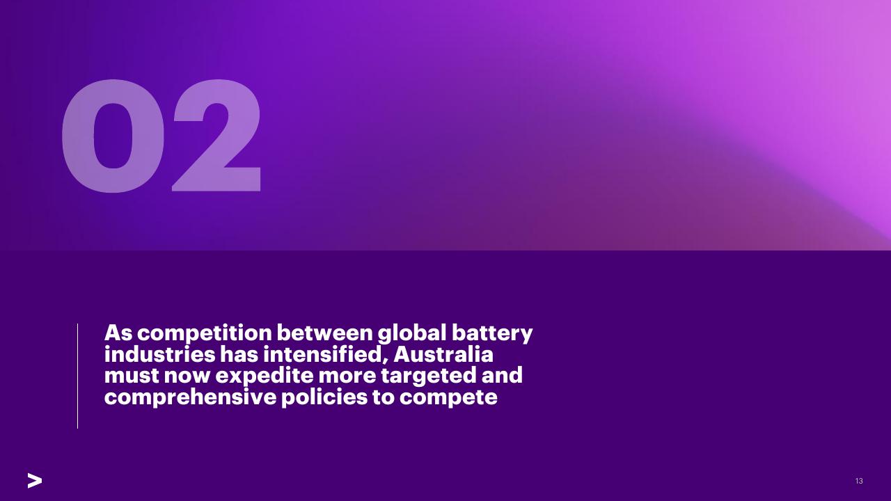 Section Divider slide 13 from Charging Ahead Australias Battery Powered Future Accenture