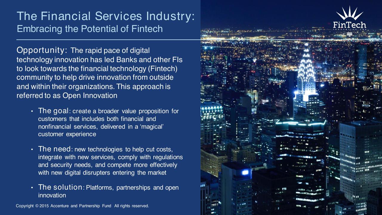 Text slide 2 from Fintech New York_ Partnerships Platforms And Open Innovation