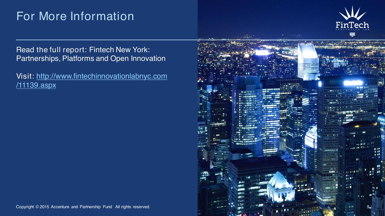Text slide 9 from Fintech New York_ Partnerships Platforms And Open Innovation