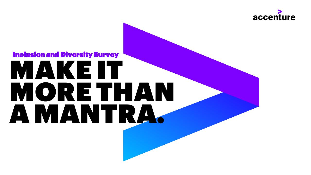 Inclusion And Diversity Survey Make IT More Than A Mantra Accenture consulting deck cover