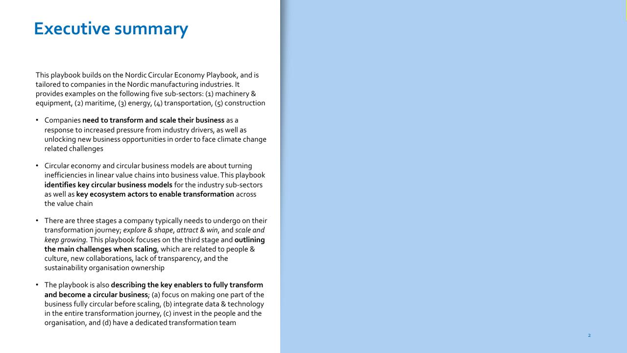 Text slide 2 from Nordic Circular Economy Playbook 20 Accenture