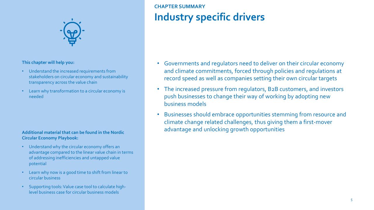 Text slide 5 from Nordic Circular Economy Playbook 20 Accenture