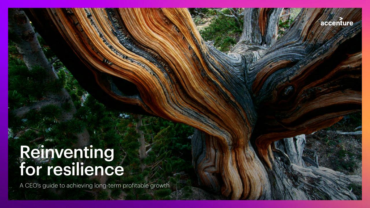 Reinventing For Resilience Accenture consulting deck cover