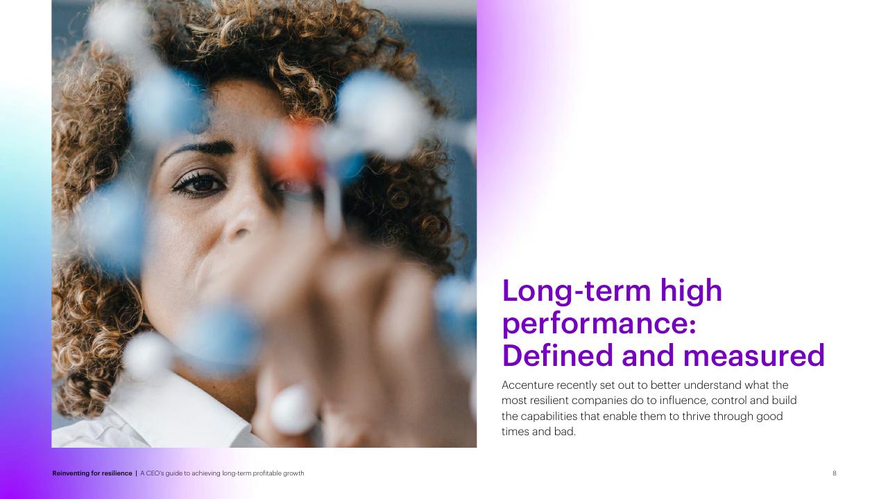 Section Divider slide 8 from Reinventing For Resilience Accenture
