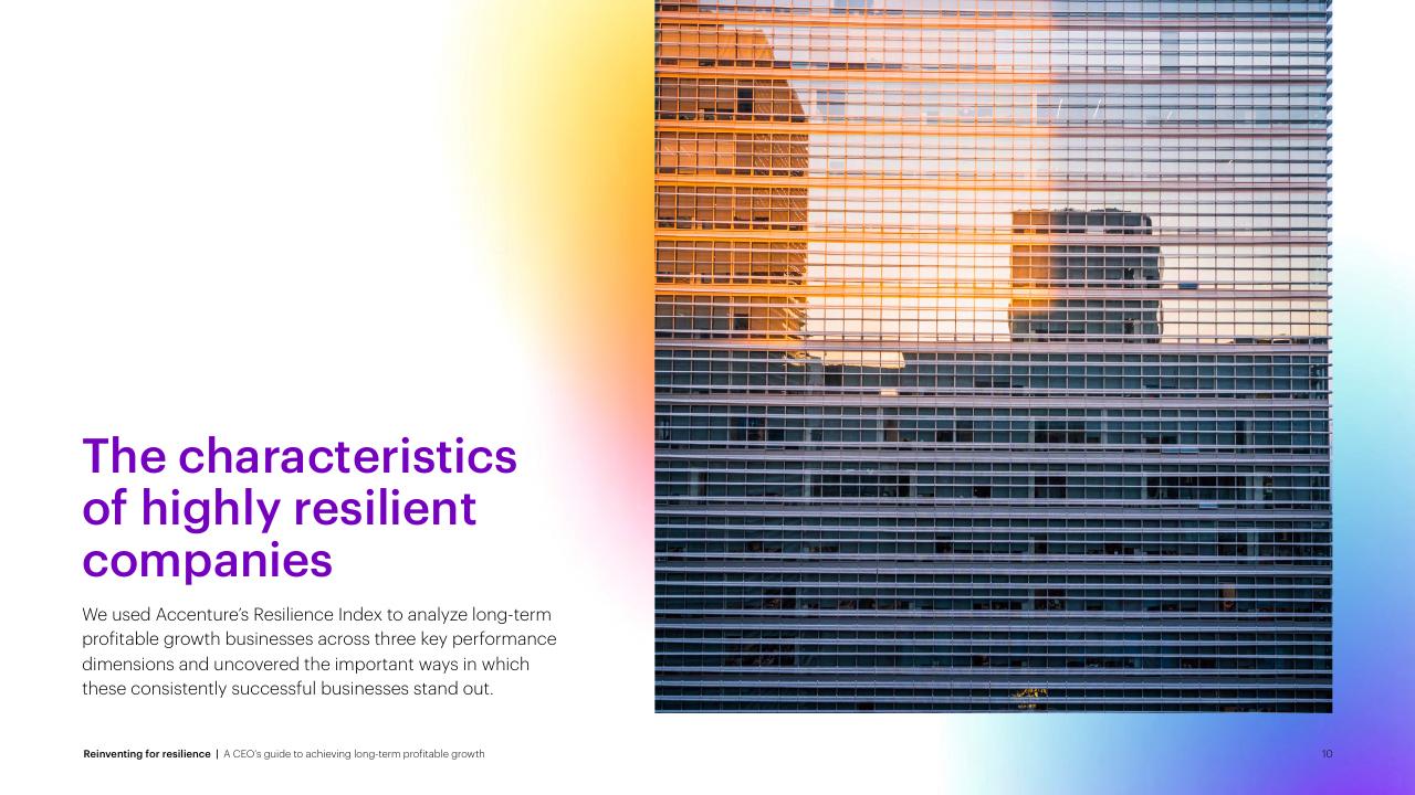Section Divider slide 10 from Reinventing For Resilience Accenture