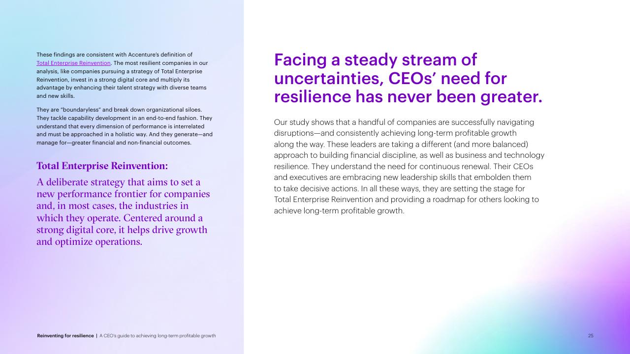 Text slide 25 from Reinventing For Resilience Accenture