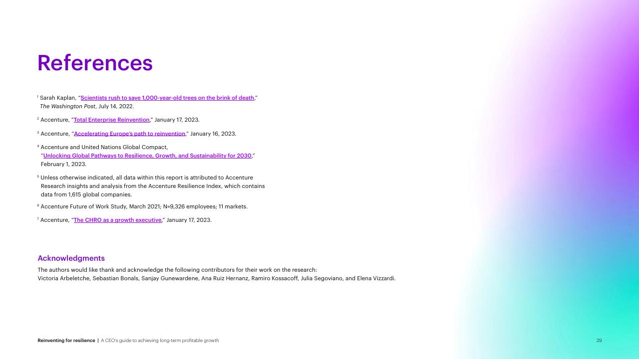 Text slide 29 from Reinventing For Resilience Accenture