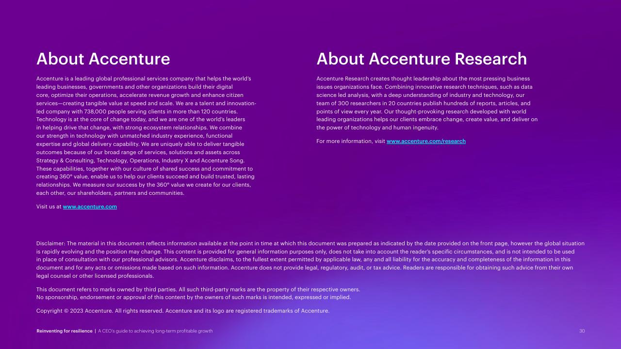 Text slide 30 from Reinventing For Resilience Accenture