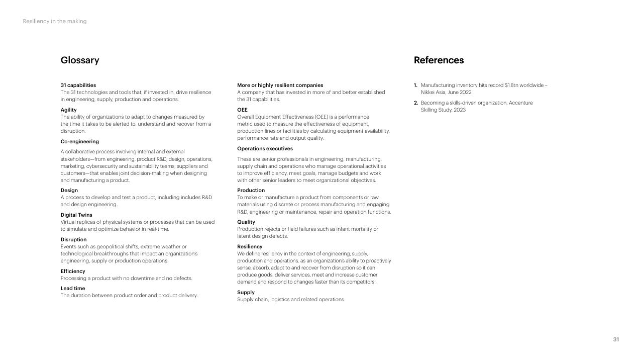 Text slide 31 from Resiliency In The Making Accenture
