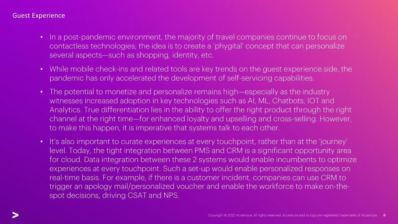 Text slide 6 from Right Cloud Mindset In Travel Survey Hotel Industry