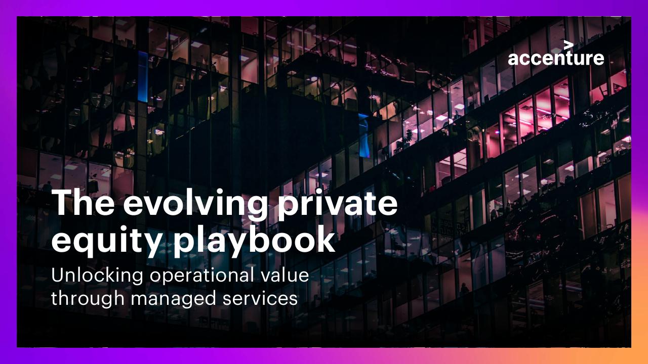 The Evolving Private Equity Playbook Accenture consulting deck cover