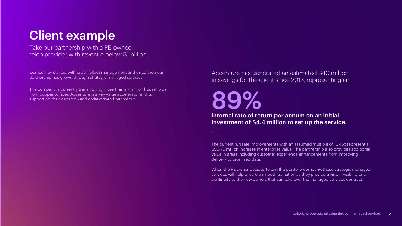 Case Study slide 4 from The Evolving Private Equity Playbook Accenture