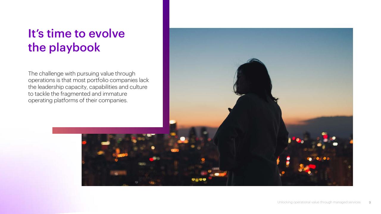 Text slide 9 from The Evolving Private Equity Playbook Accenture