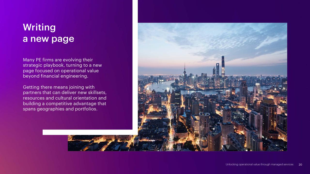 Text slide 20 from The Evolving Private Equity Playbook Accenture
