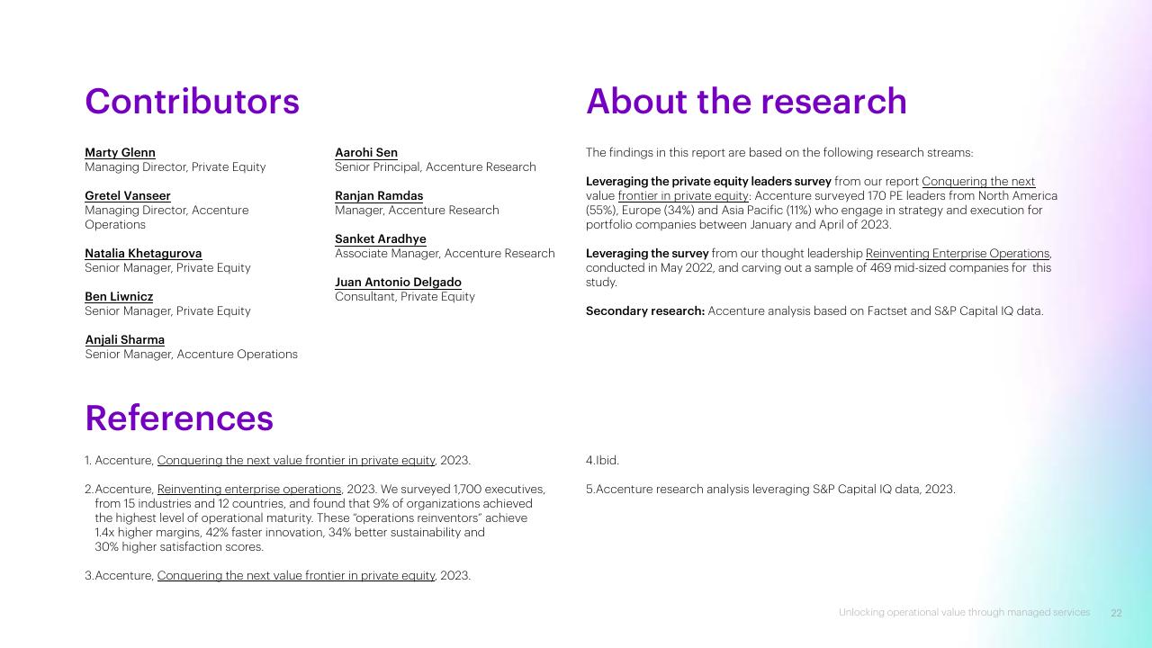 Text slide 22 from The Evolving Private Equity Playbook Accenture
