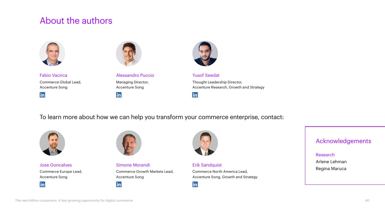 Team slide 40 from The Next Billion Consumers Accenture