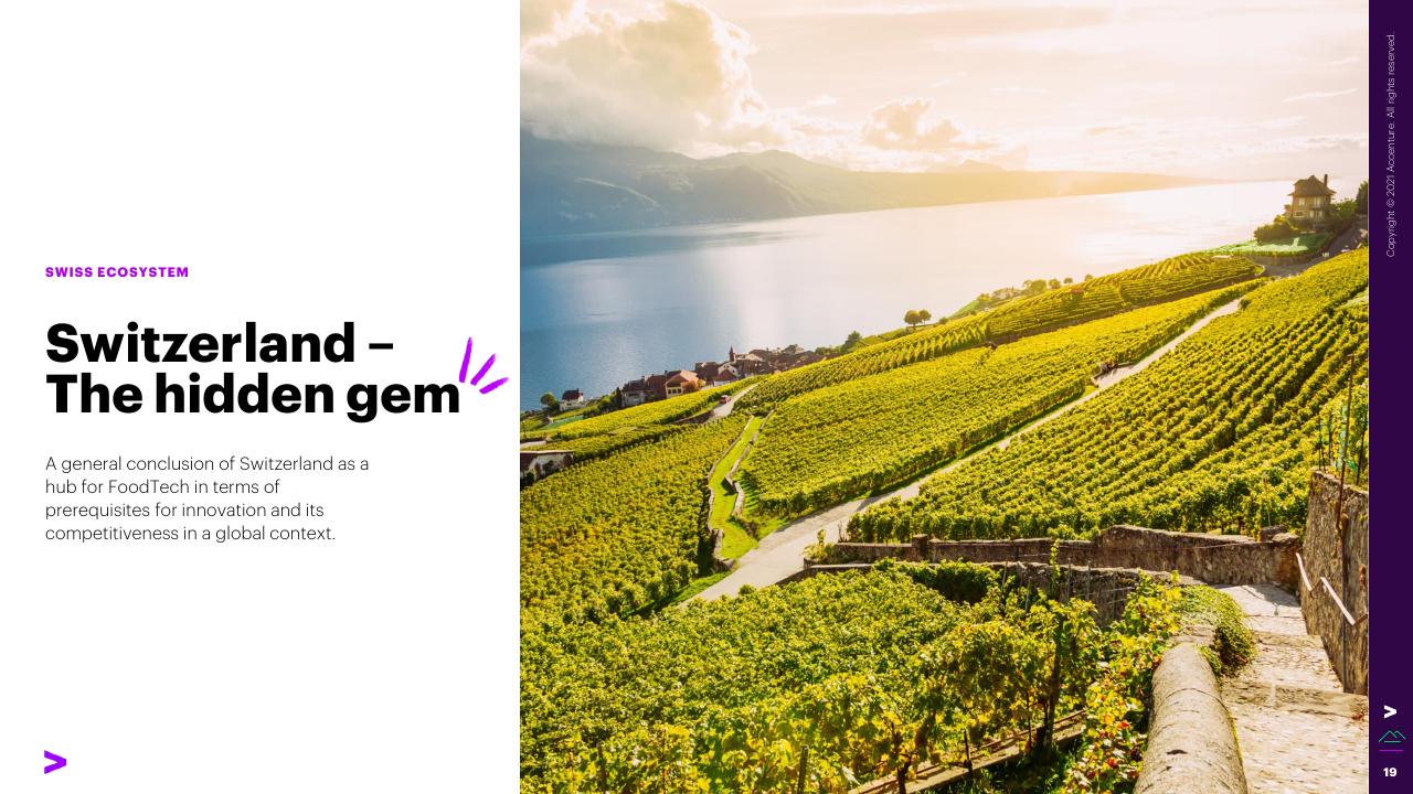 Section Divider slide 19 from The Swiss Foodtech Ecosystem 2021 Accenture