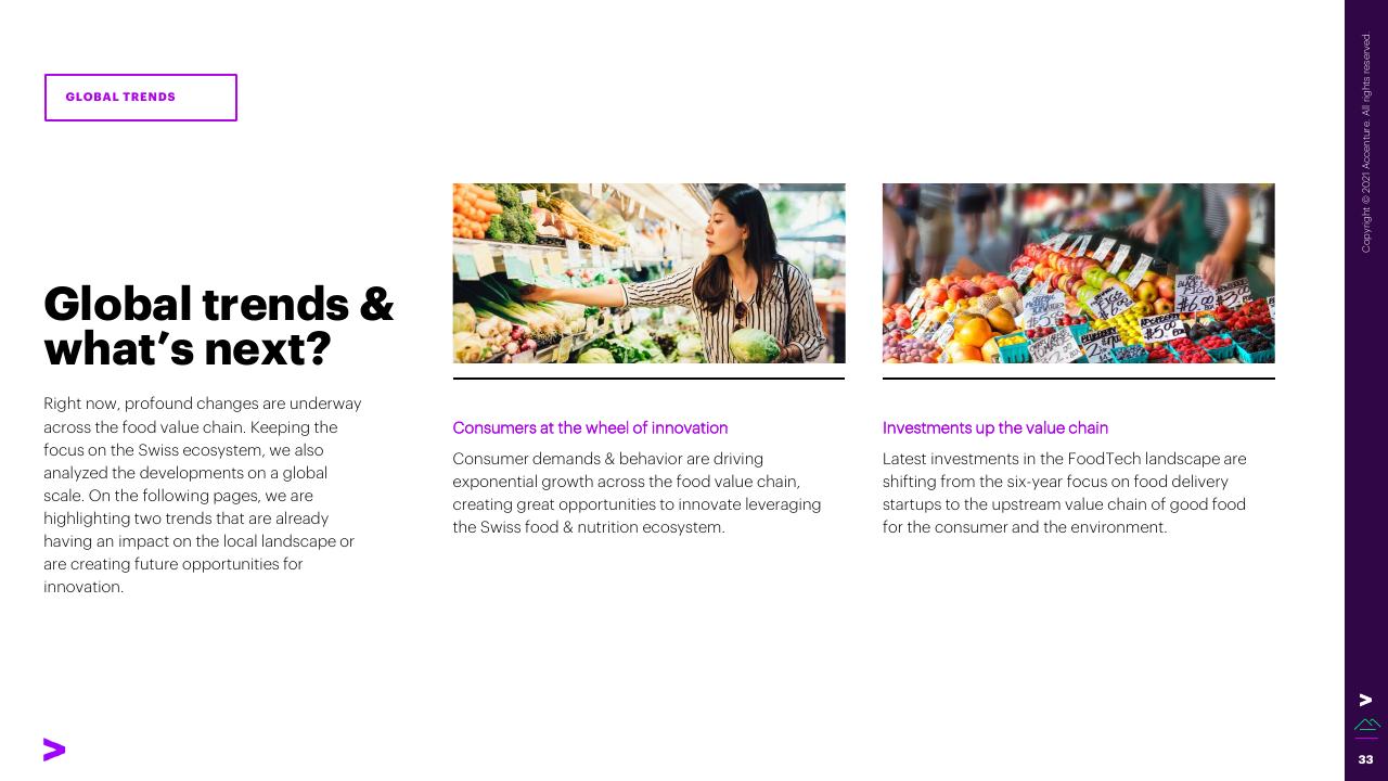 Comparison slide 33 from The Swiss Foodtech Ecosystem 2021 Accenture