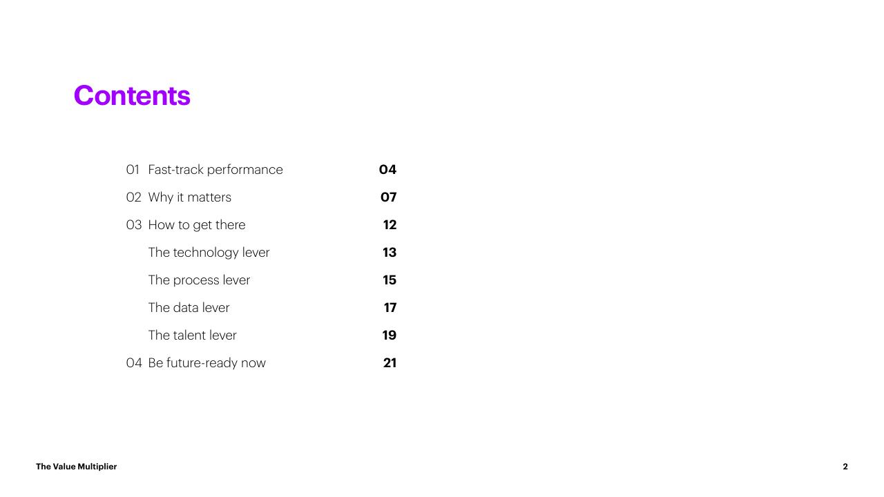 Text slide 2 from The Value Multiplier_ Intelligent Operations Maturity Accenture