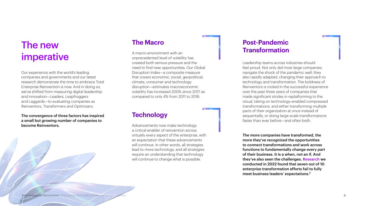 Text slide 8 from Total Enterprise Reinvention Accenture