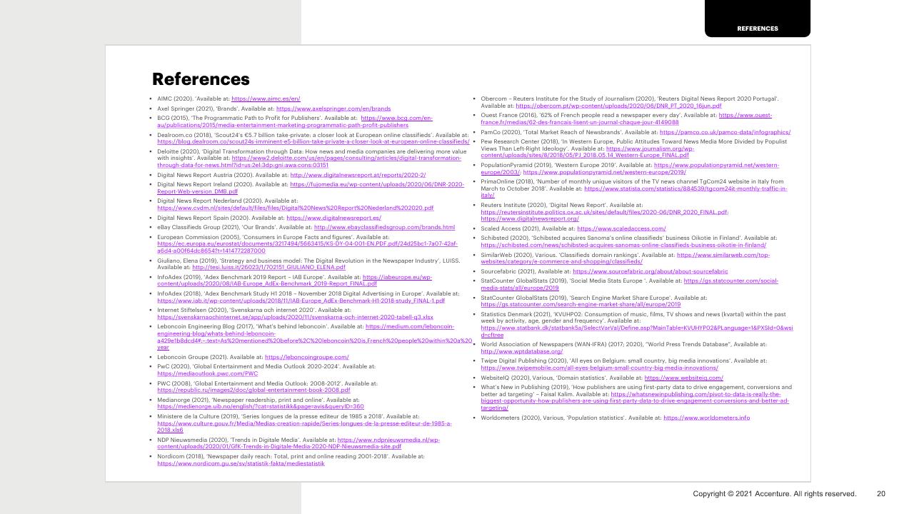 Text slide 20 from Western Europe News Media Landscape Trends Accenture