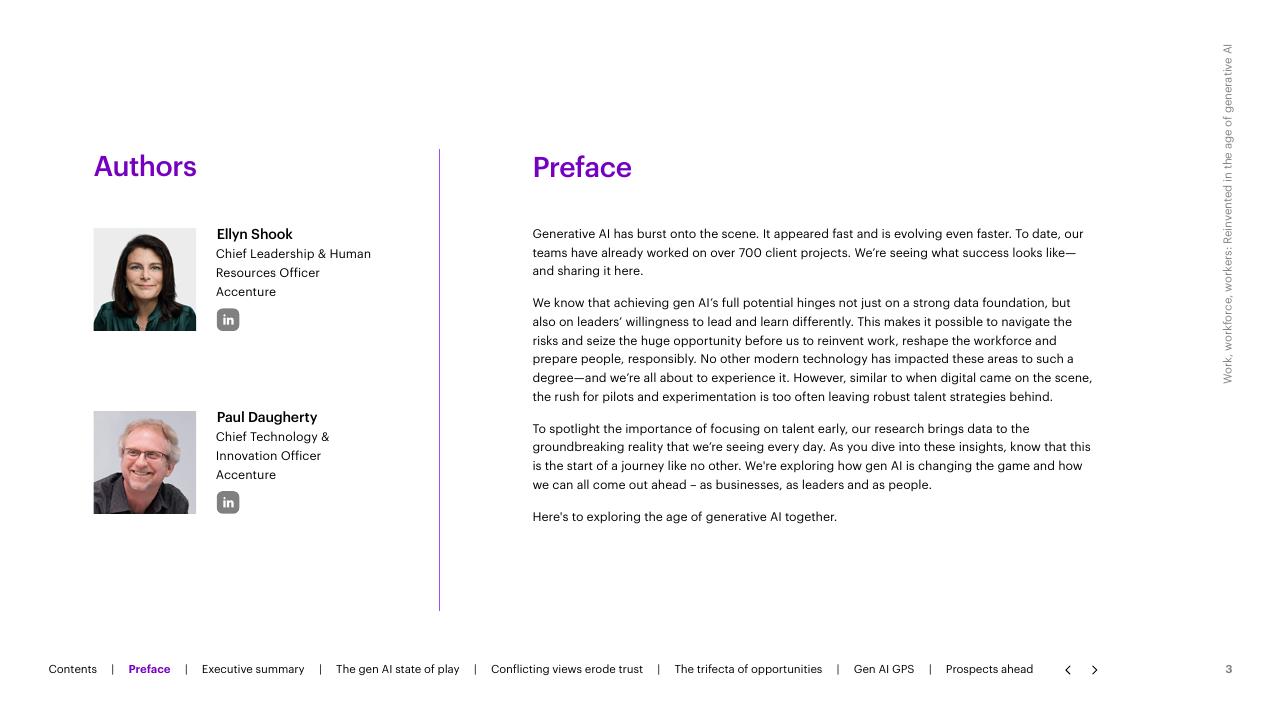 Text slide 3 from Work Workforce Workers Reinvented In The Age Of Generative AI Accenture