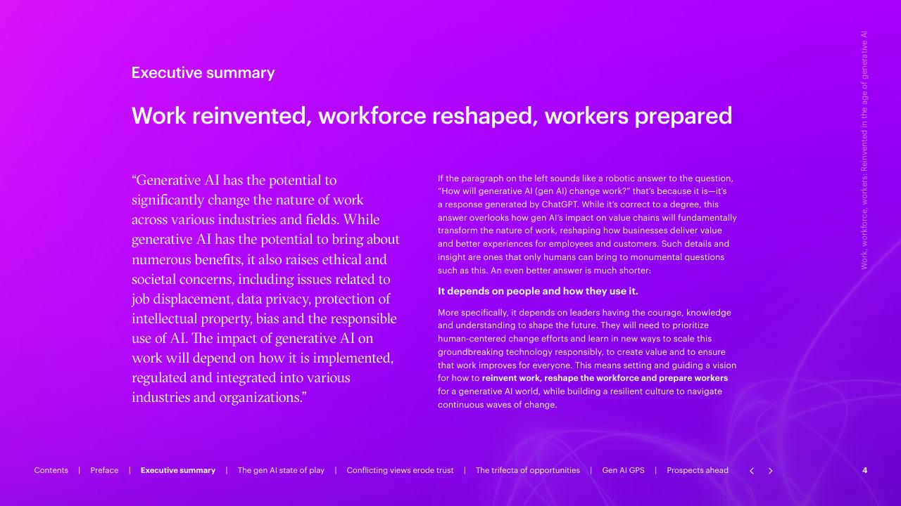 Text slide 4 from Work Workforce Workers Reinvented In The Age Of Generative AI Accenture