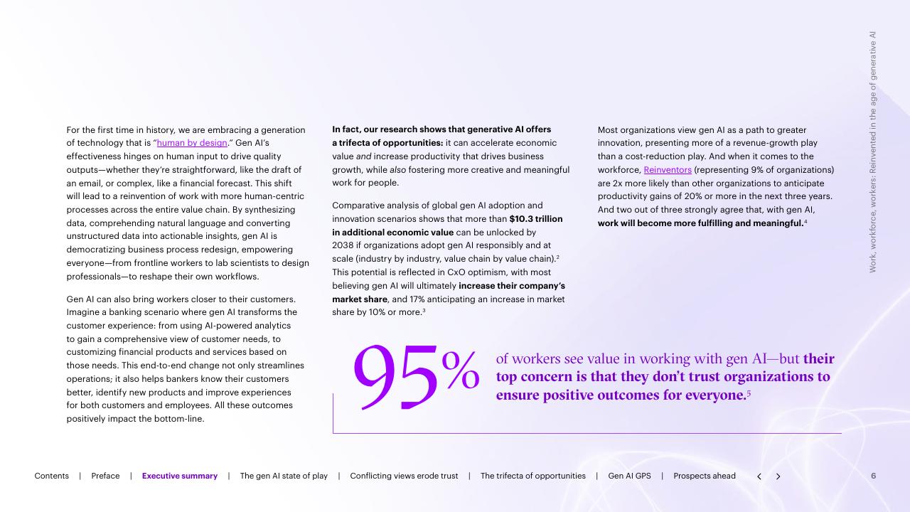 Text slide 6 from Work Workforce Workers Reinvented In The Age Of Generative AI Accenture