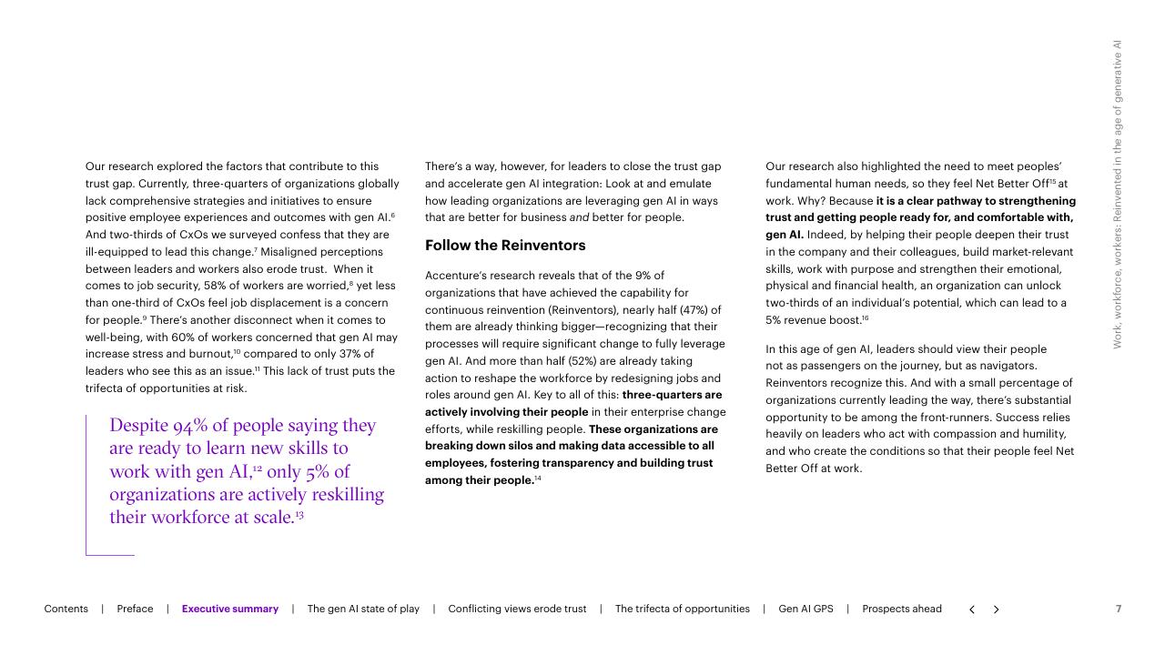 Text slide 7 from Work Workforce Workers Reinvented In The Age Of Generative AI Accenture
