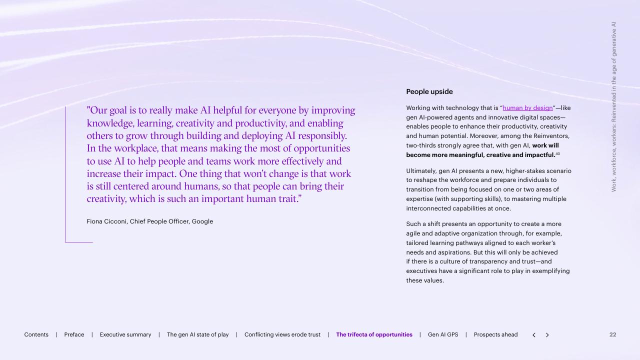 Text slide 22 from Work Workforce Workers Reinvented In The Age Of Generative AI Accenture