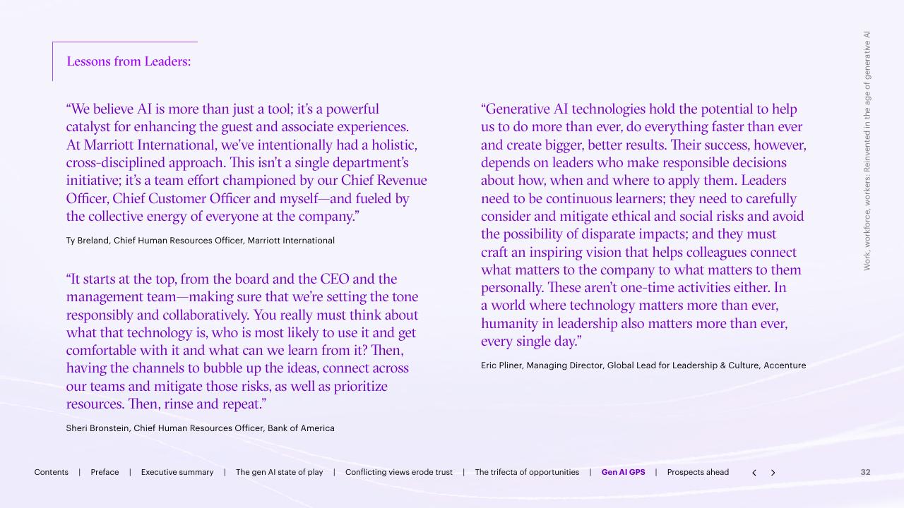 Quote slide 32 from Work Workforce Workers Reinvented In The Age Of Generative AI Accenture