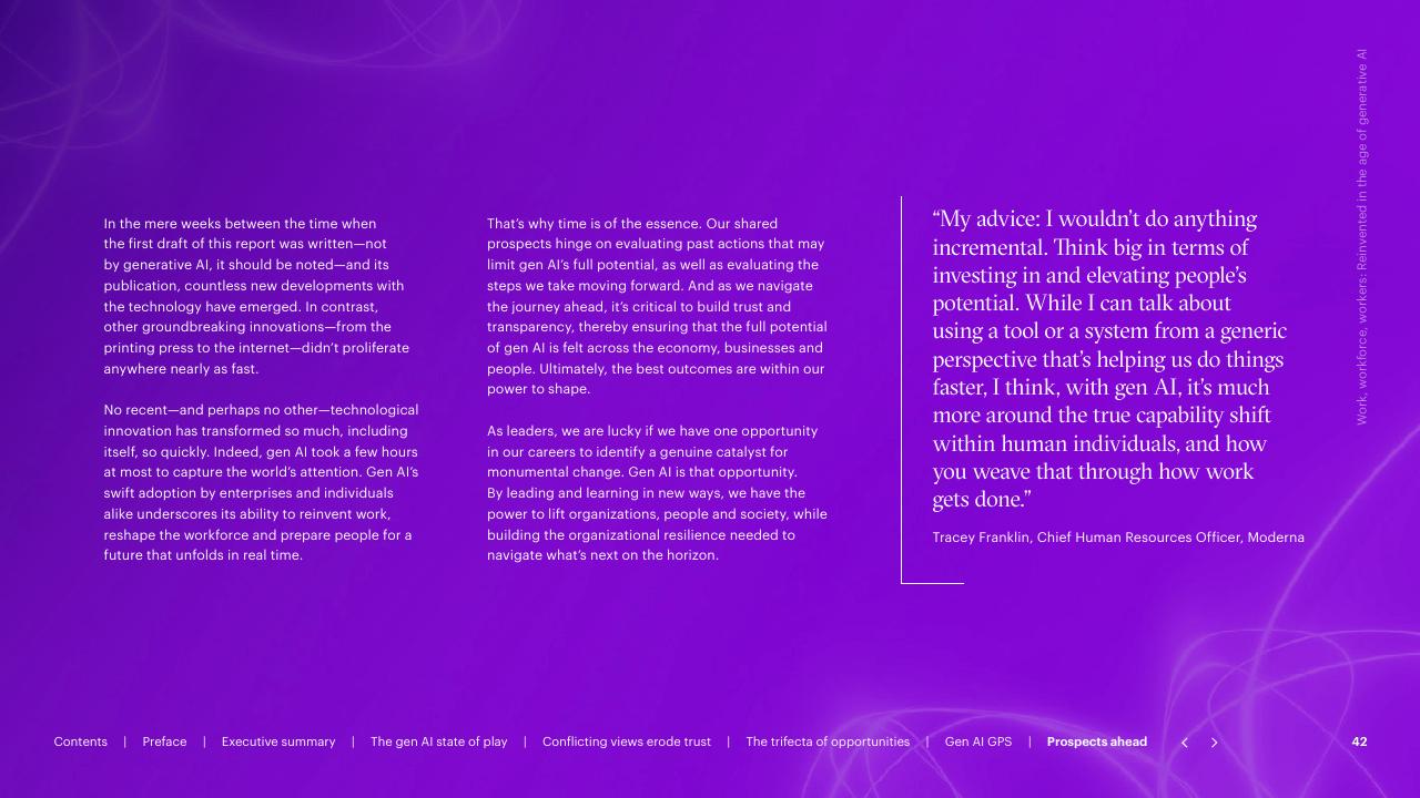 Text slide 42 from Work Workforce Workers Reinvented In The Age Of Generative AI Accenture