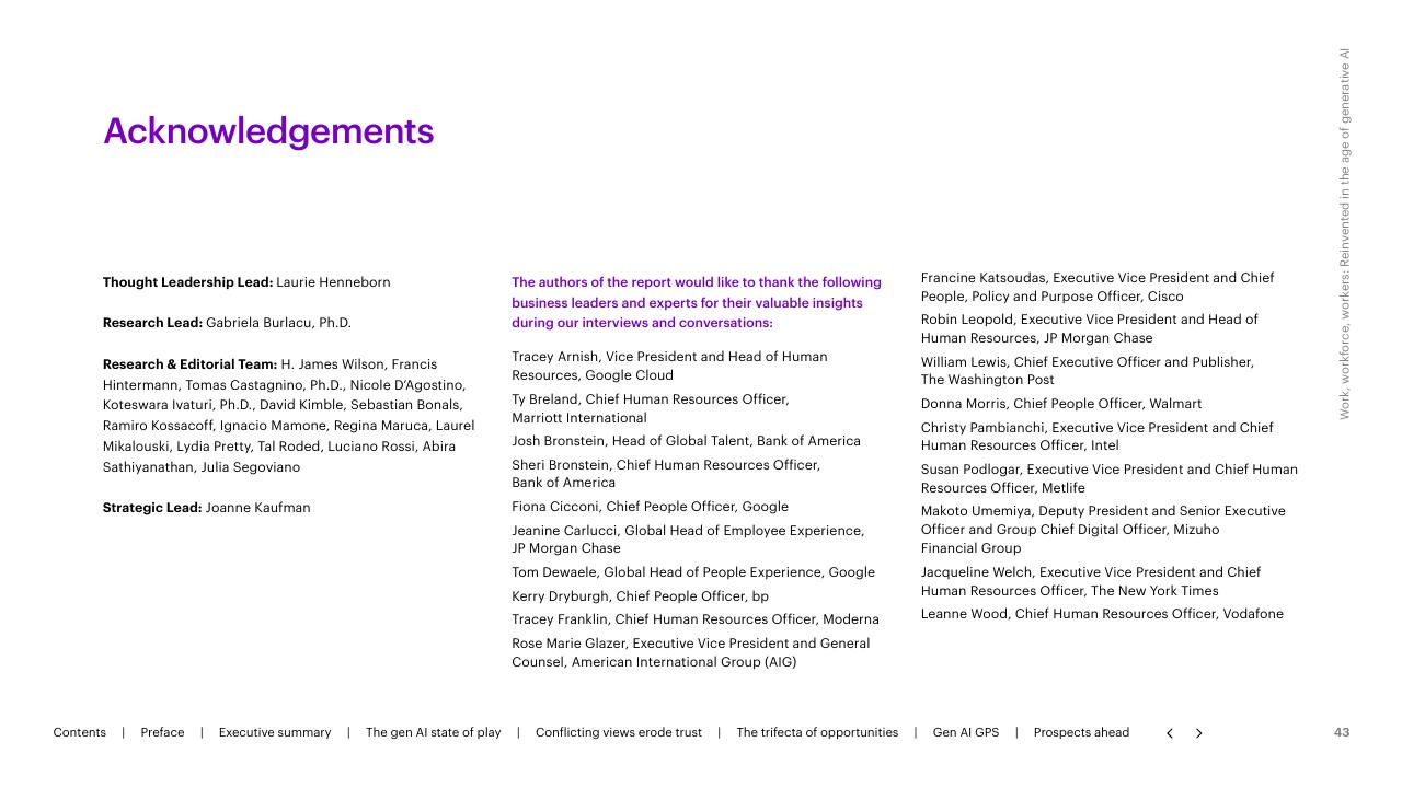 Text slide 43 from Work Workforce Workers Reinvented In The Age Of Generative AI Accenture
