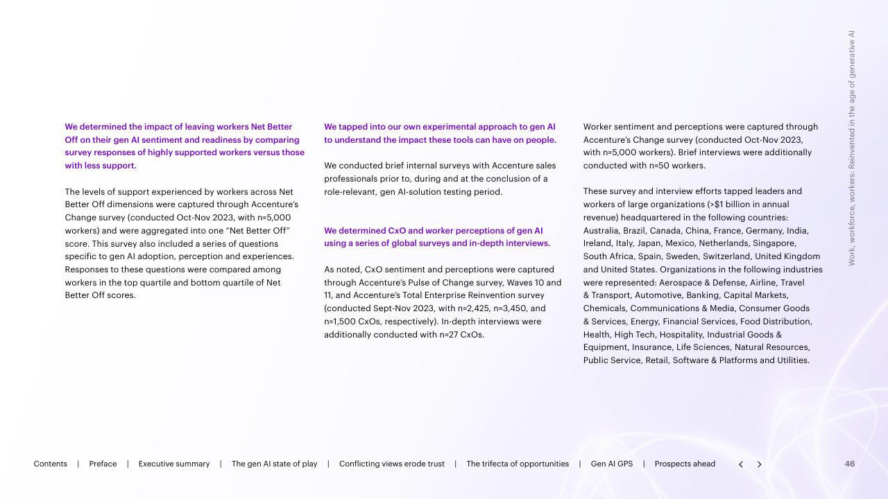 Text slide 46 from Work Workforce Workers Reinvented In The Age Of Generative AI Accenture