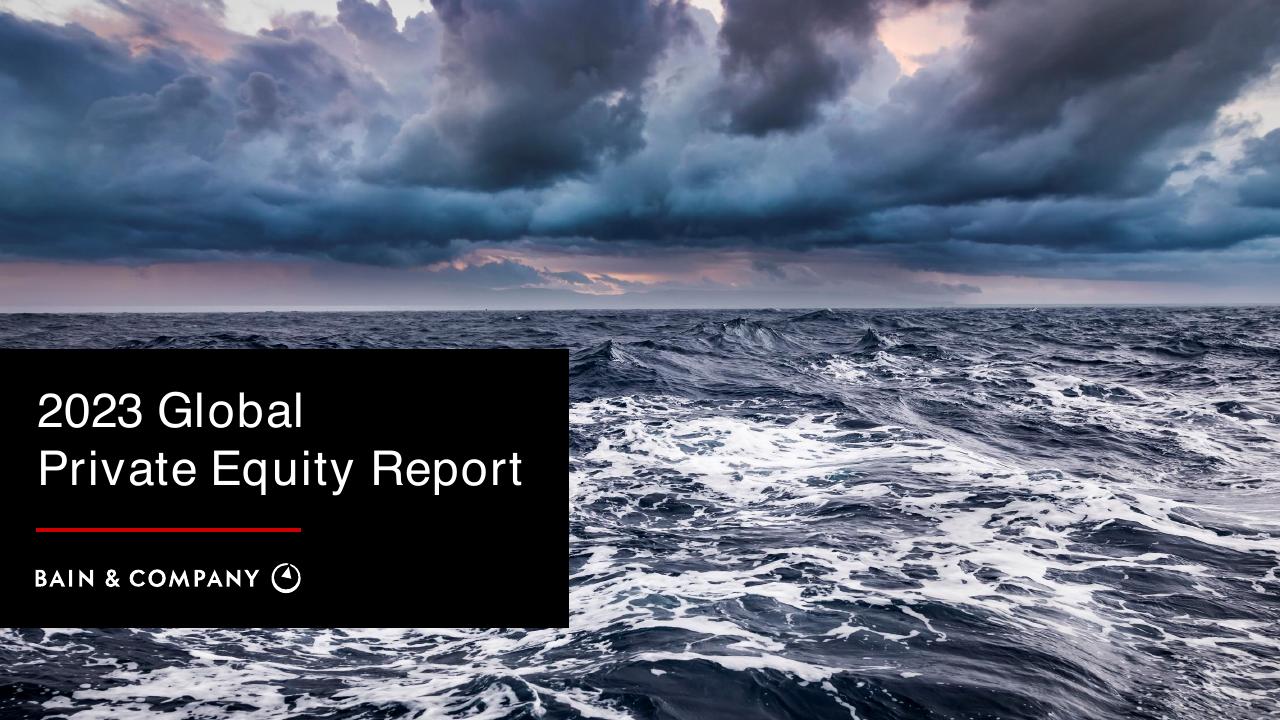 2023 Global Private Equity Report Bain consulting deck cover
