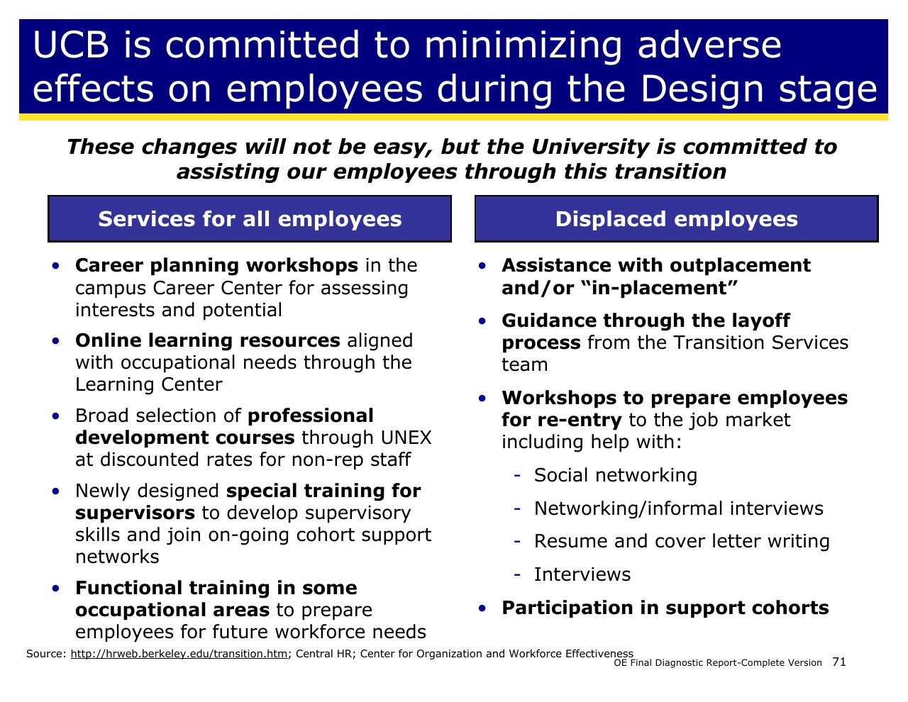 Comparison slide 71 from Achieving Operational Excellence At University Of California Berkeley