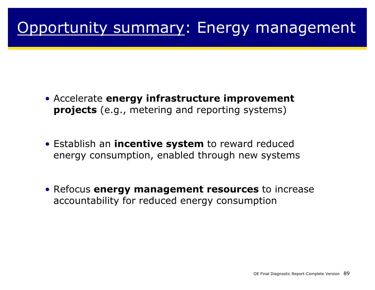 Text slide 89 from Achieving Operational Excellence At University Of California Berkeley