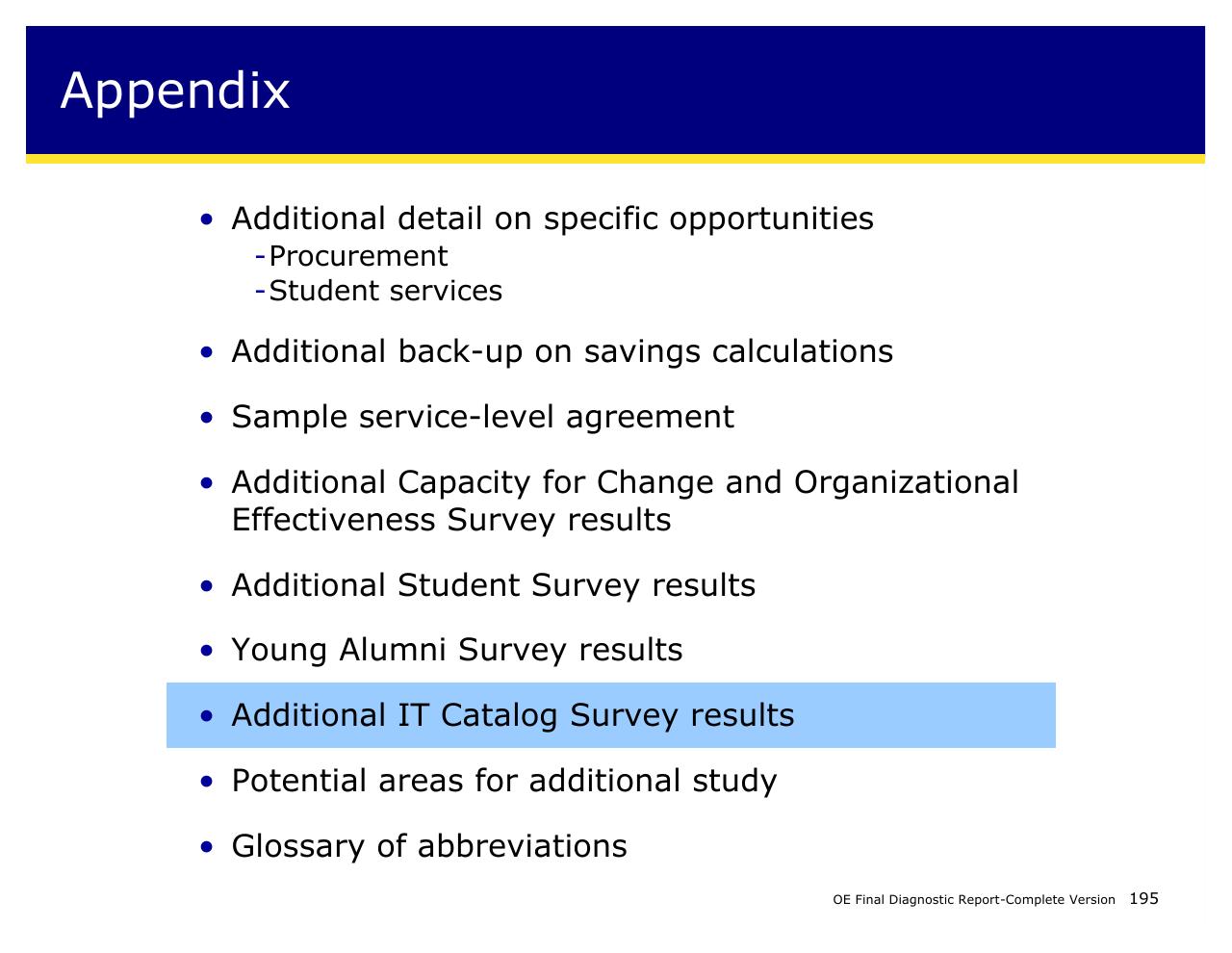 Section Divider slide 195 from Achieving Operational Excellence At University Of California Berkeley