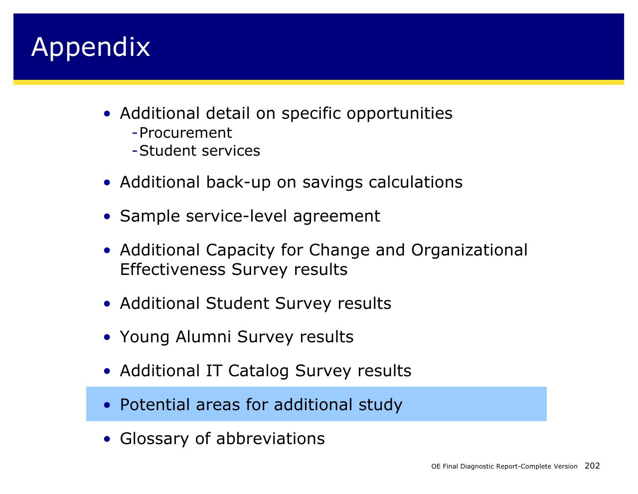 Text slide 202 from Achieving Operational Excellence At University Of California Berkeley