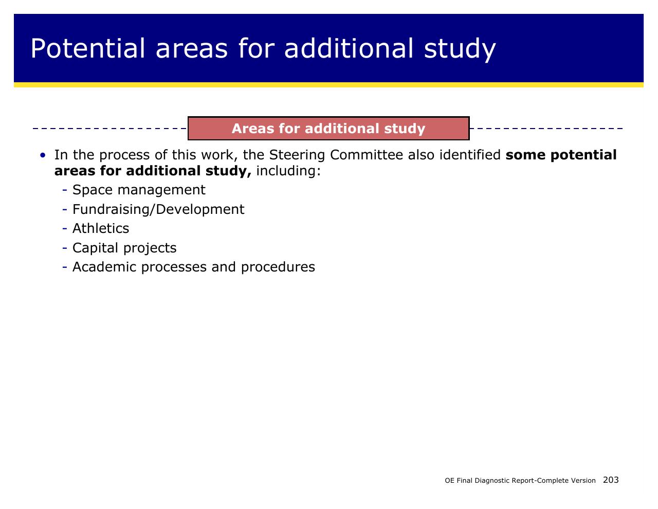 Text slide 203 from Achieving Operational Excellence At University Of California Berkeley
