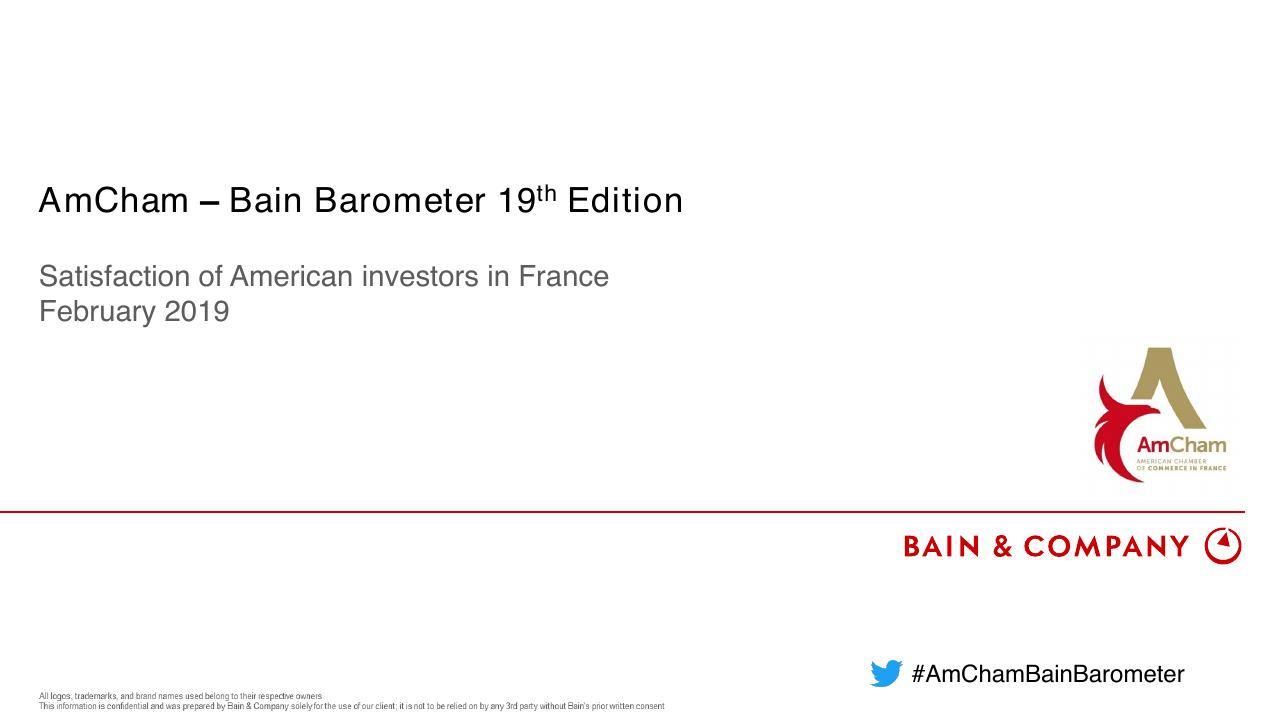 Amcham Bain Barometer 19th Edition Bain consulting deck cover