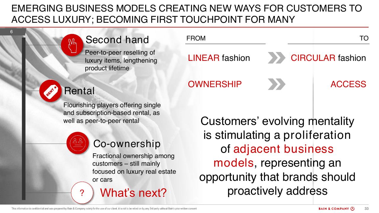 Framework slide 33 from Bain Altagamma 2019 Worldwide Luxury Market Monitor Bain